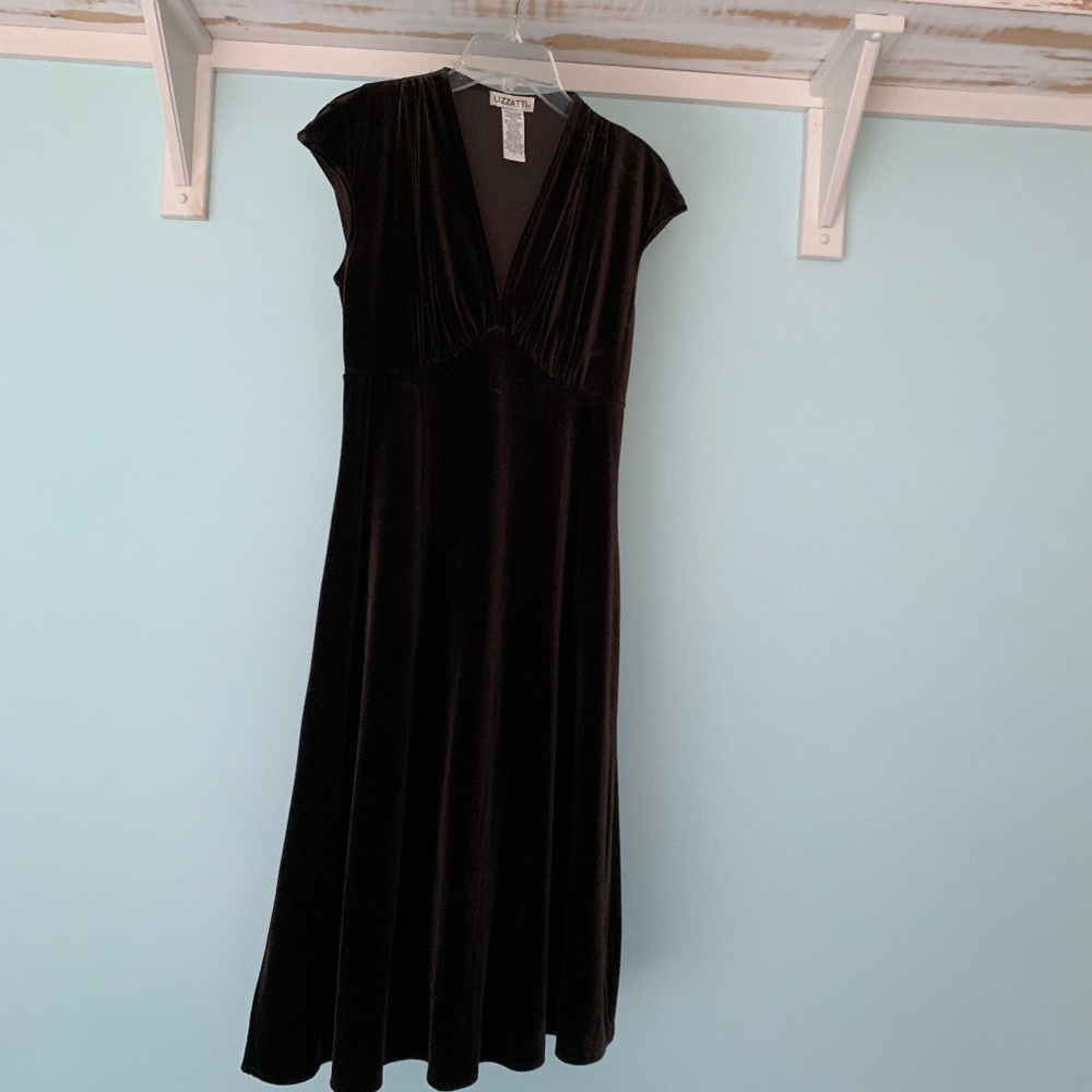 Brown Velvet Cocktail Dress